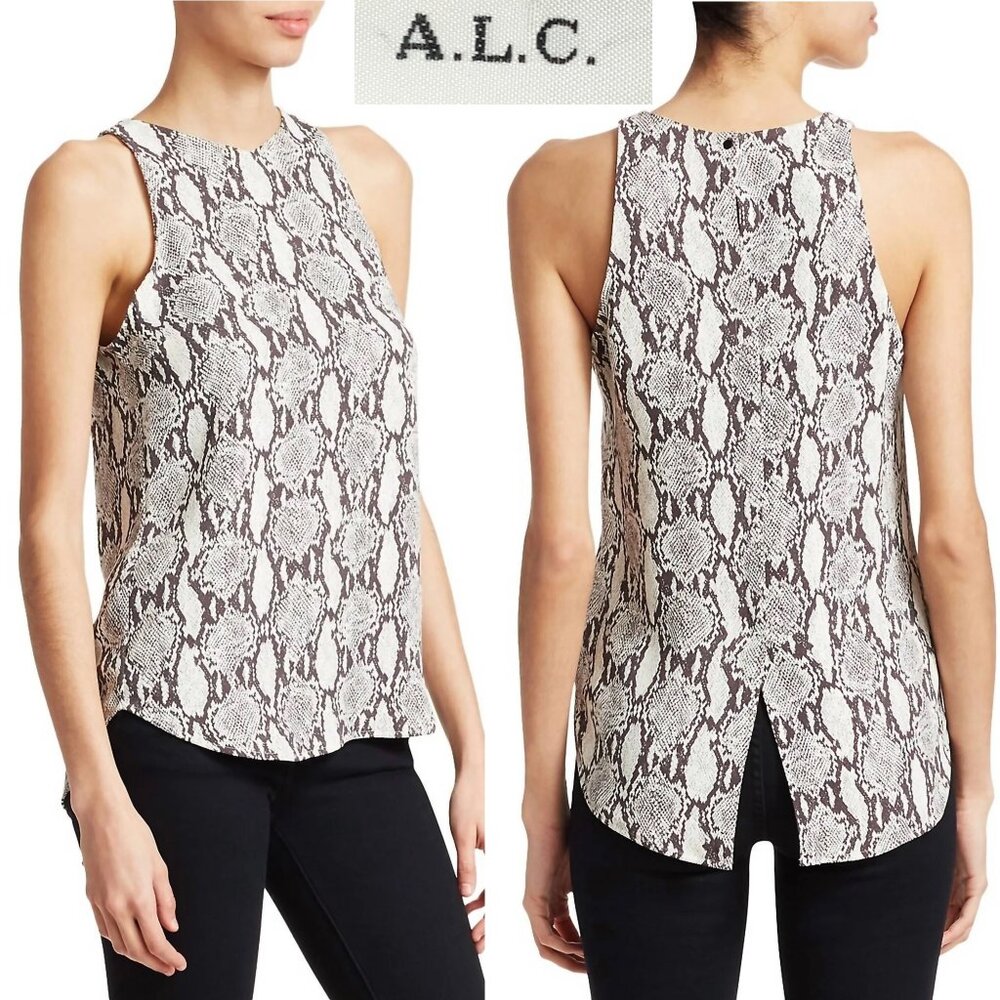A.L.C. Anise Snake Skin Python Print Sleeveless B… - image 1
